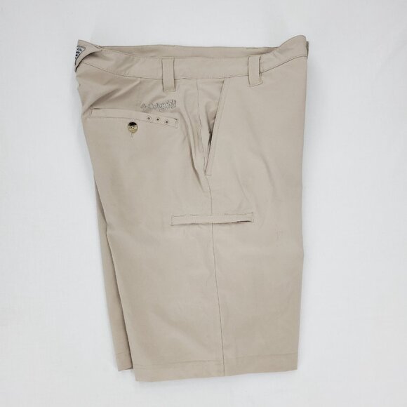 Columbia PFG Grander Marlin II Offshore Shorts Mens 30x10" Beige Fishing Stretch - Picture 7 of 11